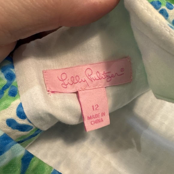 Lilly Pulitzer Originals Girls Shift Dress Youth 12 Jungle Shift Go Go Green - Picture 3 of 3